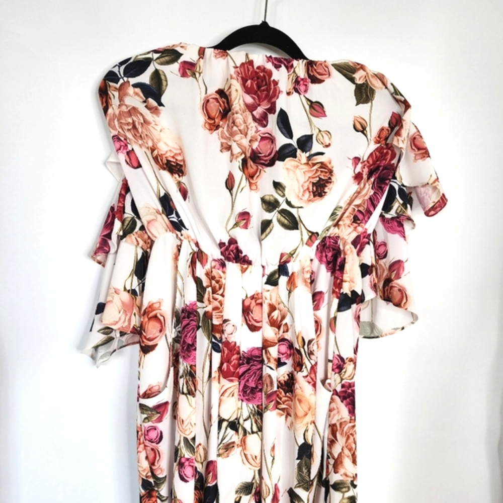 Sheike dress off shoulder mid length floral size 10 - Picture 9 of 16
